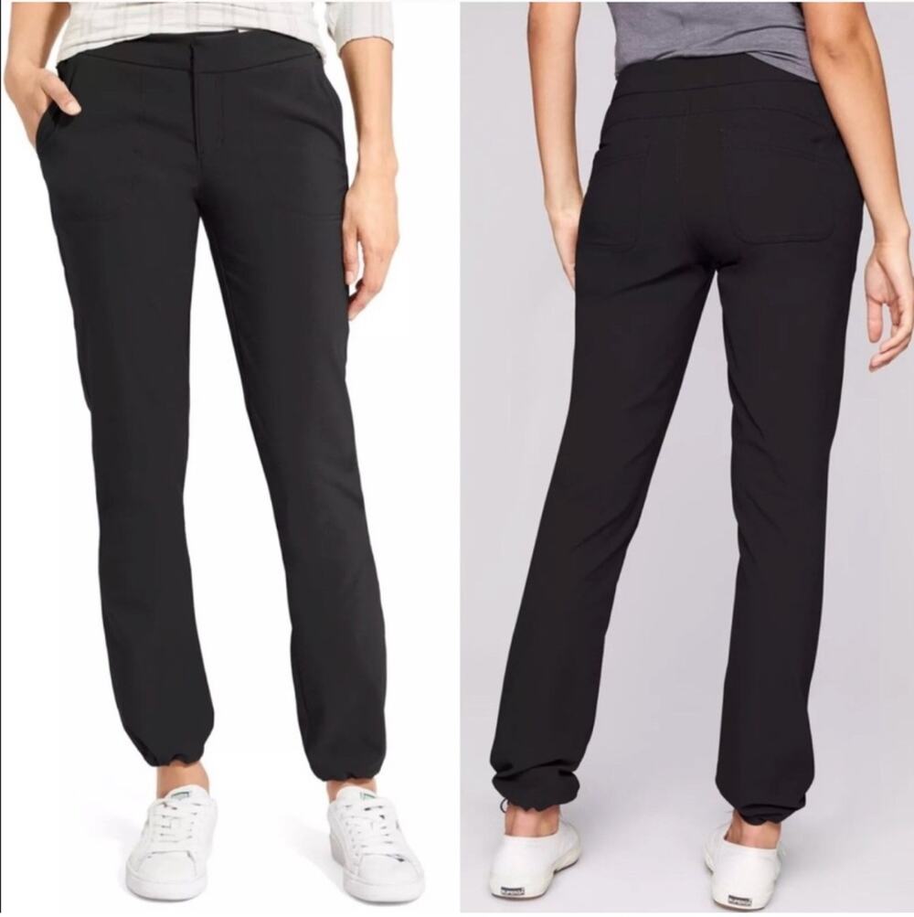 Athleta Pants Womens 8 Black Wander Jogger Travel Nylon Commute Sporty Active